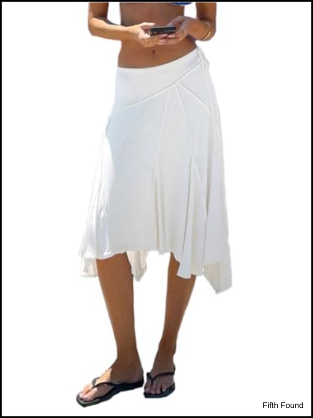Women's Midi Skirt Asymmetrical Handkerchief Hem Flowy A-Line Polyester Spandex